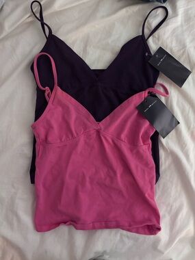 BNWT Brandy Melville Pink & Purple/ Plum V Neck Tank Top Cami